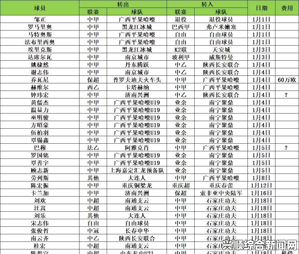 中超2024赛季冬窗转会全览，16队人员转入转出汇总