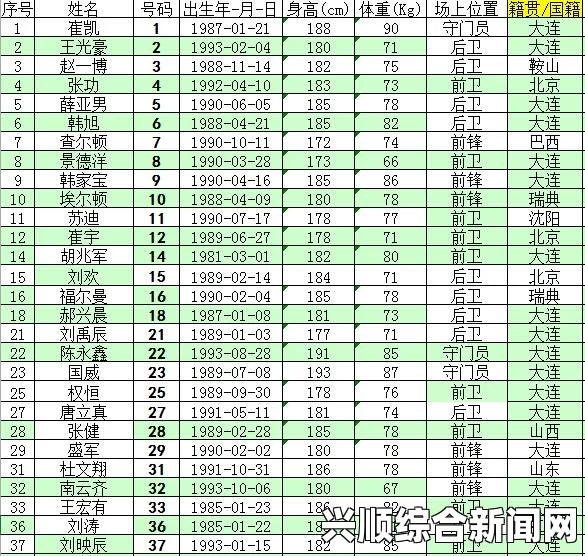 最新球员名单全面解析