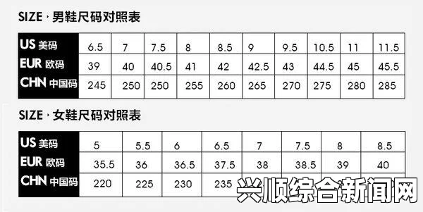 欧洲尺码、日本尺码与美国尺码对照表，帮助你轻松选择合适的鞋码——让你的购物体验更加顺畅无忧